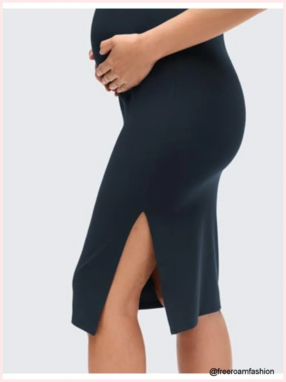 Butterluxe Maternity Nursing Midi Dress Sleeveless Bodycon Built-in Bra